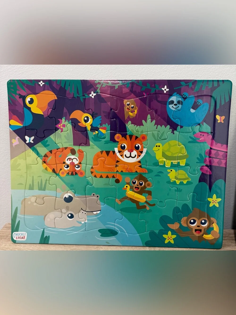 Chuckle & Roar Lot of 3 Kids Tray Puzzles Jigsaw Barn Dino Zoo Animals Ages 3+